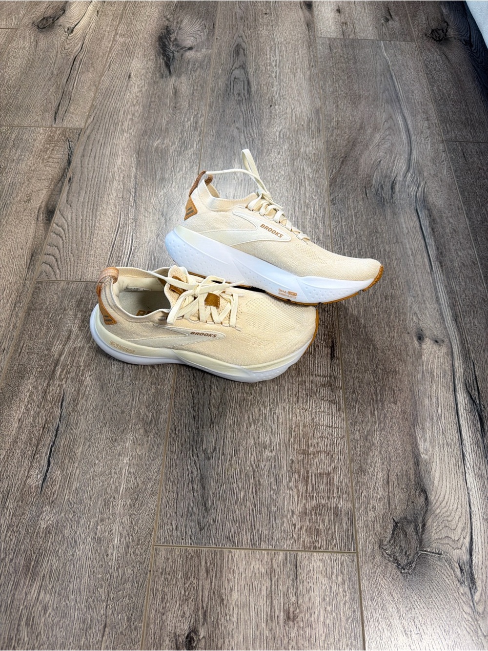 Brooks Women’s Cream and Tan Running Sneakers